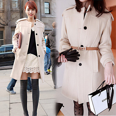 2013冬裝新款 韓版修身呢子大衣引領(lǐng)時尚潮流